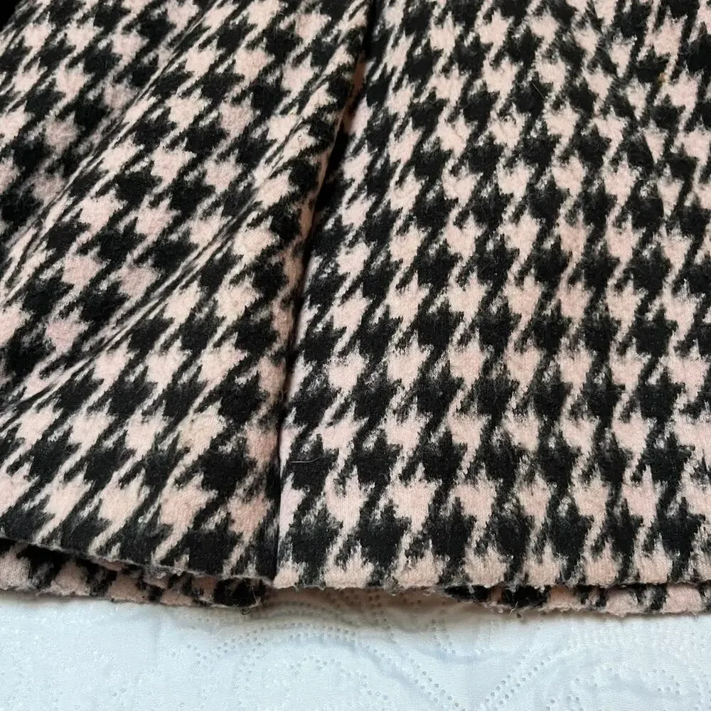 Rothschild Vintage Houndstooth Faux Fur Lined Coat Size 5